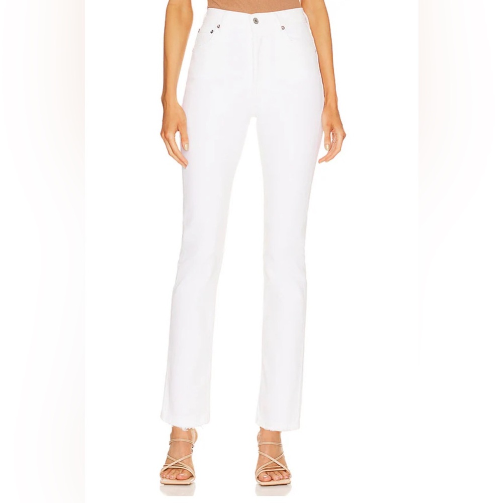 Agolde Riley Long High Rise Straight in Sour Cream